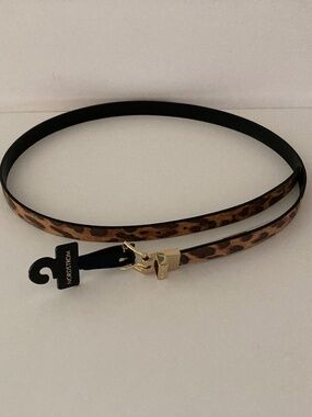 Michael Kors Leather Cheetah Print Belt/Gold Tone Buckle/#555137/Size L/NWT!